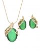 Neoglory 14K Gold Plated Opal Jewelry Sets for Women Vintage Necklace & Earrings  