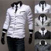 The fashion leisure lapels, pure color long sleeve large size T-shirt