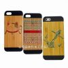 wholesale 2014 new cellphone case / PC with  wood/ bamboo mobile shell for Iphone 5/5S/5C