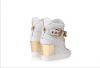 New 2014 Fashion Chain Height Increasing Metal Decoration Size 35-41 White Lace-Up Women Sneaker Free Shipping