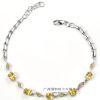 Fashion Style White Gold Charm Bracelet Jewelry With Citrine Stone Wholesale Price