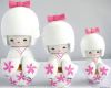 1SET/3PCS HANDMADE JAPANESE KOKESHI GIRLS WOODEN WHITE DOLLS