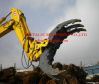Hydraulic wood grapple for excavators