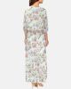 Floral Pattern Chiffon lined 3/4 Sleeve Maxi Dress