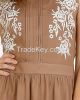 SSDR11-Shoulder Floral Viscose/Cotton Maxi Dress