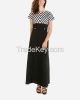 DR43-Gabardine/Cotton Short Sleeve Maxi Dress