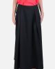 SSK407-Leather Pocket Plain Flare Maxi Skirt