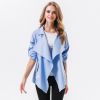 Korean spring autumn blank big lapel cardigan loose leisure women jacket