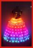 DMX 512 controlled led light dress,full color change programmable light up dress with battery
