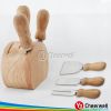Round cheese board with 4pcs knives set-CB-4010