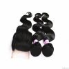 100% Virgin Hair Body Wave 1pc Lace Closure With 2 Bundles hair weave