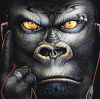 New 3D mens black cotton T-shirt printed shirt Night Gorilla light luminous T-shirt