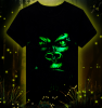 New 3D mens black cotton T-shirt printed shirt Night Gorilla light luminous T-shirt