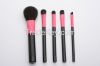 5 pieces black makeup brush set with a cloth bag 