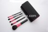 5 pieces black makeup brush set with a cloth bag 