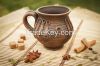 Ceramic tea cup, ceramic tea mug made of red clay.