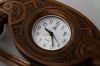 Desk wooden clock made by hands.