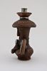 Ceramic candlestick, candle holder "Shepherd" made of red clay. 