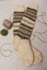 Warm woolen knee socks knitted by hand
