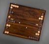 Wooden backgammon with hand carved pattern
