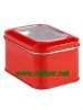 square tin box with clear window  candy box candle box
