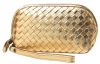 golden woven leather c...