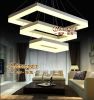 2014 New Arrival Rectangle LED Chandelier Lighting Fixture Silver, Large Hotel Project Lighting Cold or Warm White