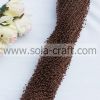 3mm light coffee color wire faux pearl beaded trimming with the length