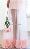 strapless pink lace  mesh Maxi Evening sexy Party Prom fashion dress OM159