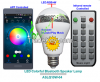 Audio Mini Speaker Music Playing Lighting Bulb with remote