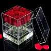 Kingsign manufacture custom clear rose flower acrylic box