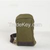 good quality canvas and genuine leather unisex chest bag