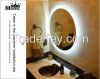 MGONZ fashion circle wall bathroom mirror led lighting anti-fog mirror