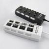 4-Port USB 2.0 Hub with Individual Power switches and LEDs.