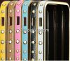 Shengo Fashion Leather Strip Metal Bumper Case for iPhone5/5S