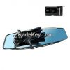 4.3inch TFT LCD Dual Display Car Vehicle Rearview Mirror Monitor-Black
