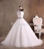 A Line One Shoulder Floor Length Tulle Beadings Wedding Dresses