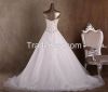 A Line Strapless Sweetheat Organza Wedding Dresses with Crystals