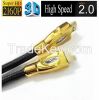 2015 Weixing 24K Gold Planted 2160P 1m 10m HDMI 2.0V Male to Male Cable with Ethernet Support 3D For HD TV