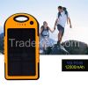 Travel outdoor emergency 12000mah mobile phones charger portable solar power bank