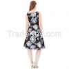 New Style of Jacquard Print Dress with A Fitted Waist Belt, Made of 90%