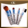 5 pcs wholesale price makeup brush set with plastic handle private label accepted
