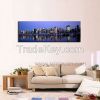 Huge Canvas Wall Art, Gallery Wrap Frame, Panoramic Cityscape Wall Pictures, Poster Prints, 120x40cm, Ready to Hang onto Wall