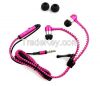 Stereo Bass Headset In Ear Metal Zipper Earphones Headphones With MIC 3.5mm Jack Standard With Tracking Number 2014 Style