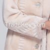 2015 Luxury Fashion Mink Hair Hooded Merino Sheepskin Fur Wool Medium Long Elegant Women's Overcoat Clothing Outerwear Jackets