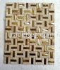 Golden stainless steel mix stone mosaic tile for sale 