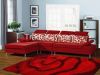 3D Design Shaggy Red Rose Shaped Area Rug For Bedroom