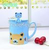 Kids Water Drinking Cup/Children Drinking water cups/Kids Cartoon Cups with spoon and cover