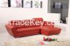 Elegant Living Room Red Corner Sofa Bed, Modern Leather Sofa