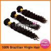 Mixed Length #1B 12-28" 3 Bundles/lot Brazilian Deep Curly Virgin Hair Weave - Free Shipping